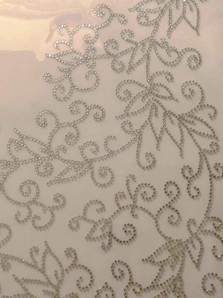 XXL Eck- Bordüre Strass 50 x 36 cm! Bügelbild Hotfix Ranke Ornament Schiebevorhang