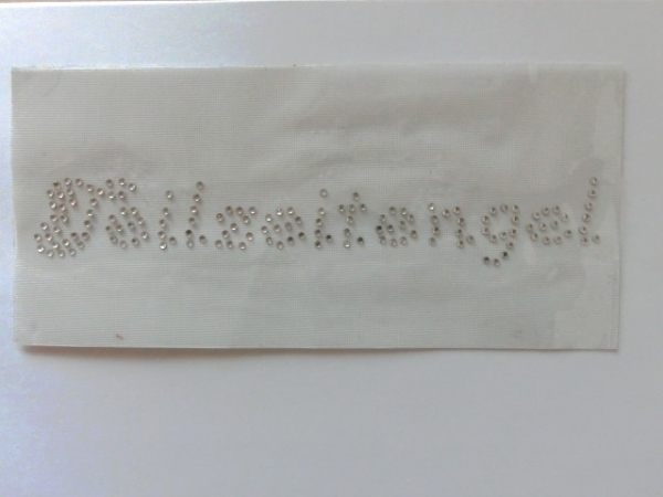 Teilzeitengel Schriftzug Hotfix Hotglue Strass Bügelbild Shirt Jacke Bluse Tasche