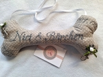 ♥ Ringkissen Knochen Punkte Wunschname Stickerei Hochzeit Hochzeitsknochen Just Married I Do