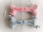 ♥ Ringkissen Knochen Wunschname Stickerei Hochzeit Hochzeitsknochen Just Married I Do