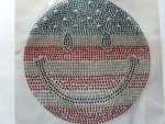 Smiley Bügelbild STRASS ♥ Hotfix Shirt Jacke Schiebevorhang Tischdecke Tasche