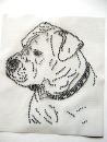 Rottweiler Hund Hotfix Bügelbild Strass für T-Shirt Hundezucht Hundeleine HundesofaHotglue Bügelbild Bügelmotiv