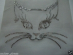 Katze Strass Hotfix Hotglue Bügelbild Motiv