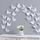 6 tlg Schmetterling Set Schmetterlinge Wanddeko weiß