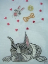 Bull Dogge Welpe Hund Hotfix Bügelbild Strass