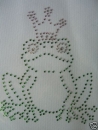 zauberhafter Frosch König Bügelbild Strass Hotfix Hotglue Strass