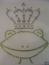zauberhafter Frosch König Bügelbild Strass  Hotfix Hotglue Strass