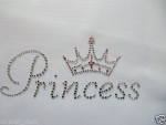 Princess Schriftzug Strass Hotglue Hotfix Bügelbild
