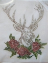 Oktoberfest Hirsch mit Rosen Strass Bügelbild Hotfix Hotglue