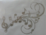 Noten Musik Disco Tanzen Strass Hotfix Bügelbild Abschwitzdecke Shirt Jacke Top