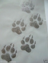 Hunde-Spur 5 Pfoten Strass Hotfix Bügelbild Crystal süß
