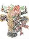 Kuh mit Blüte Hotfix Hotglue Bügelbild Bügelmotiv Strass Zauberstrass