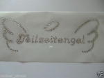 Teilzeitengel mit Flügel Schriftzug Strass Hotglue Hotfix Bügelbild