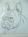 Französische Bulldogge Hund Strass Hotfix Hotglue Bügelbild Bügelmotiv