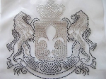 Wappen Fleur Pferd Krone Strass Hotglue Hotfix Bügelbild EDEL