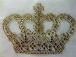 Krone Gold Strass Bügelbild Hotfix Hotglue zauberhaft für Shirt Jacke