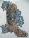 Stiefel Bügelbild Schabracke Cowboy Cowgirl Reiten Western Studs und Hotglue Hotfix Bügelbild für Shirts Jacke etc.