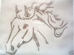 Traumhaftes Pferd Pferdekopf Bügelbild Strass Hotfix Hotglue Strass