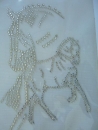 Traumhaftes Pferd Pferde Tunier  Bügelbild Strass Hotfix Hotglue Strass
