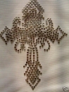 Traumhaft schönes  Kreuz Strass HOTFIX HOTGLUE Bügelbild Applikation