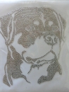 Rottweiler Hund Hotfix Bügelbild Strass für T-Shirt Hundezucht Hundeleine HundesofaHotglue Bügelbild Bügelmotiv