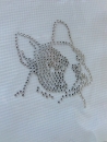 Französische Bulldogge Strass Bügelbild Hotfix Hotglue für Hundeschule Shirt etc.