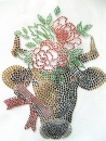 Kuh mit Rosen Hotfix Hotglue Bügelbild Bügelmotiv Strass Zauberstrass