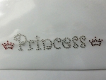 Princess Bordüre Krone Schriftzug Strass Hotglue Hotfix Bügelbild